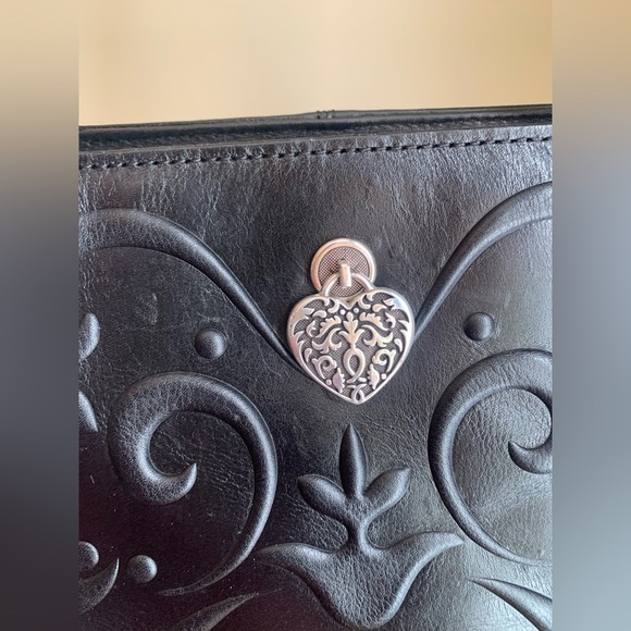 Brighton Black Embossed Shoulder Bag - Picture 3 of 16